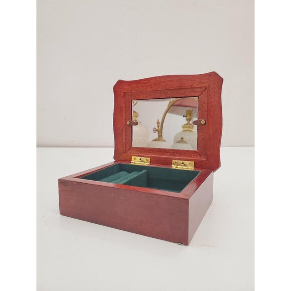 Vintage Gunther Mele 1970's wooden jewelry box. Jewellery with mirror . Vintage - Picture 1 of 10